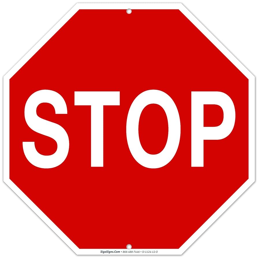 Stop Sign, Street Stop Sign, 12x12 Inches, Rust Free .040